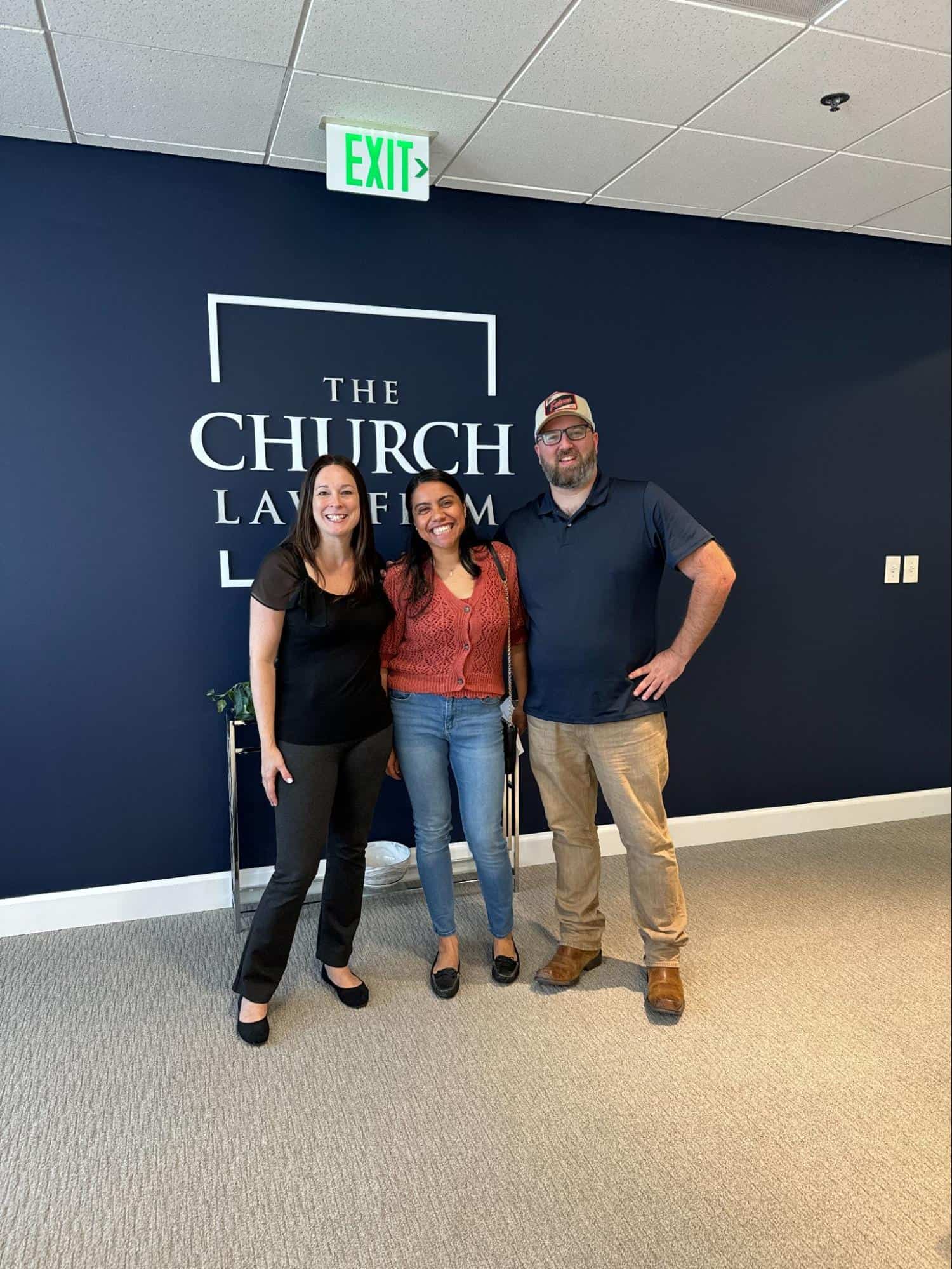 Estela Gonzalez (middle) with Paraletal Emily Brooks and Attorney Tom Church